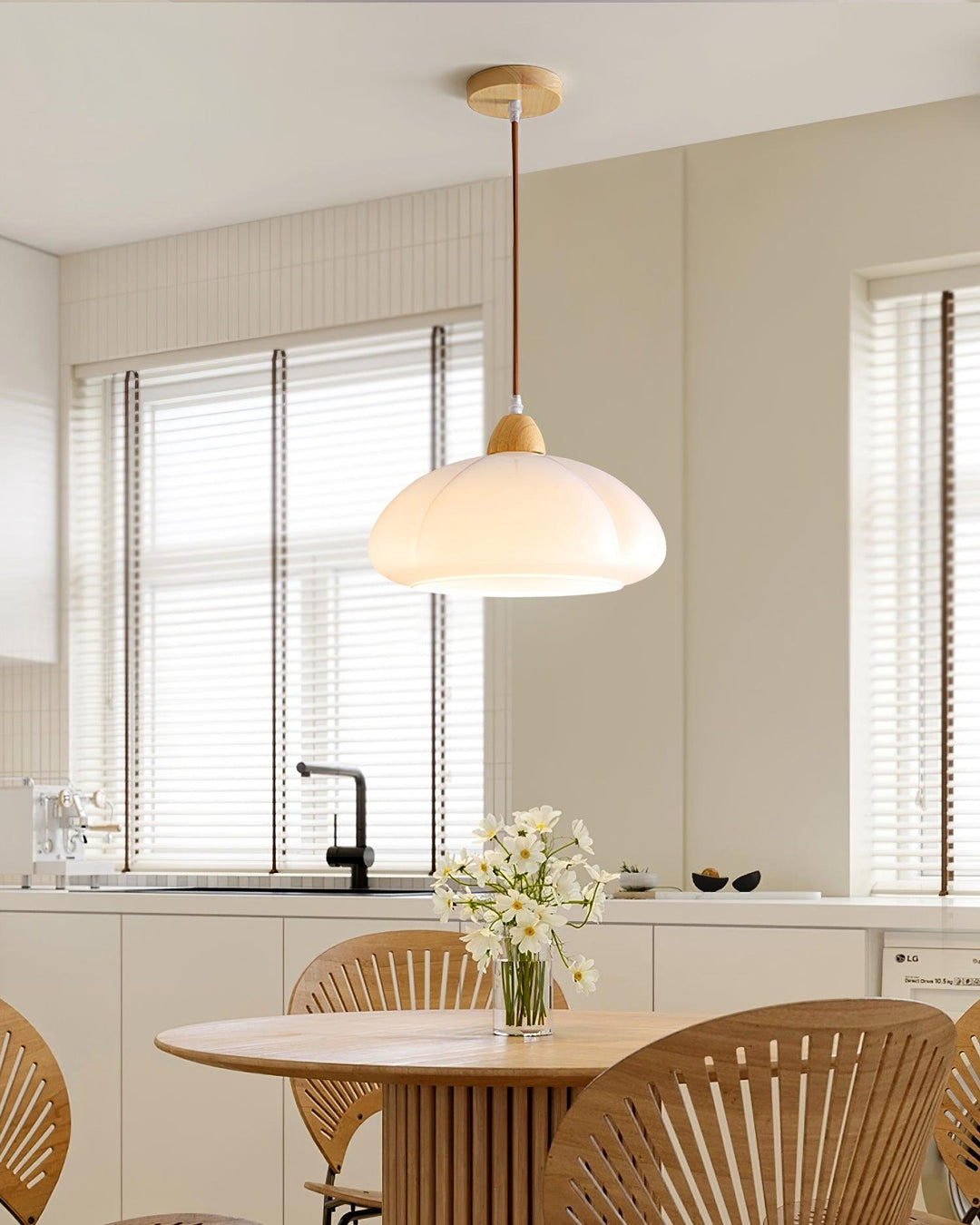Suspension Arrondi Verre Ombre Bois Espiègle Moderne - Neutralighting