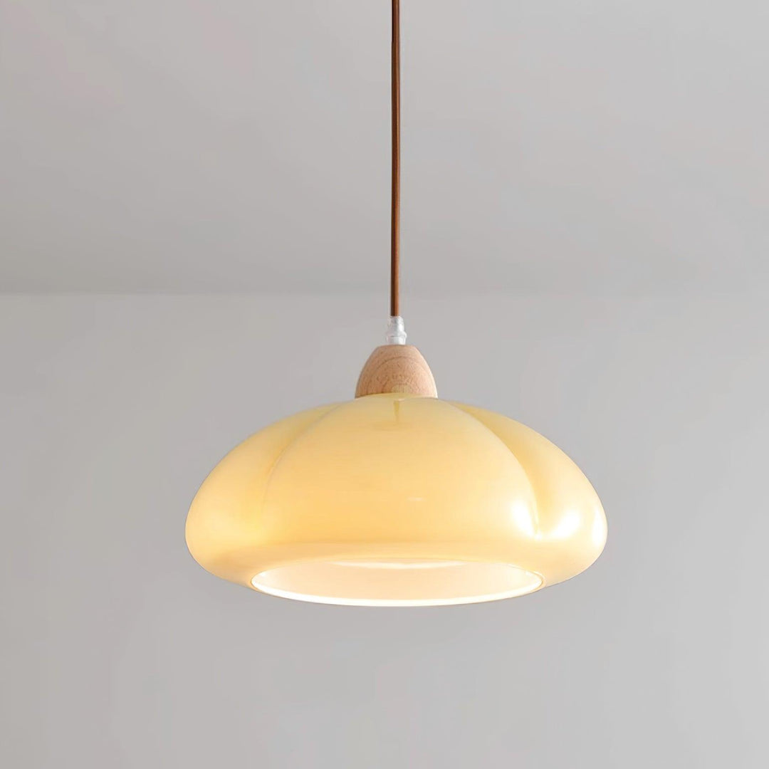 Suspension Arrondi Verre Ombre Bois Espiègle Moderne - Neutralighting