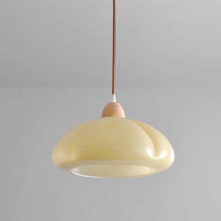 Suspension Arrondi Verre Ombre Bois Espiègle Moderne - Neutralighting