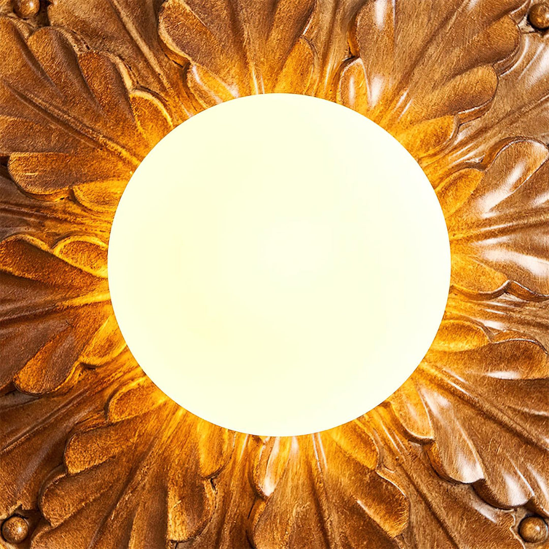 Corvella Plafonnier Bois Sculpté Vintage - Neutralighting