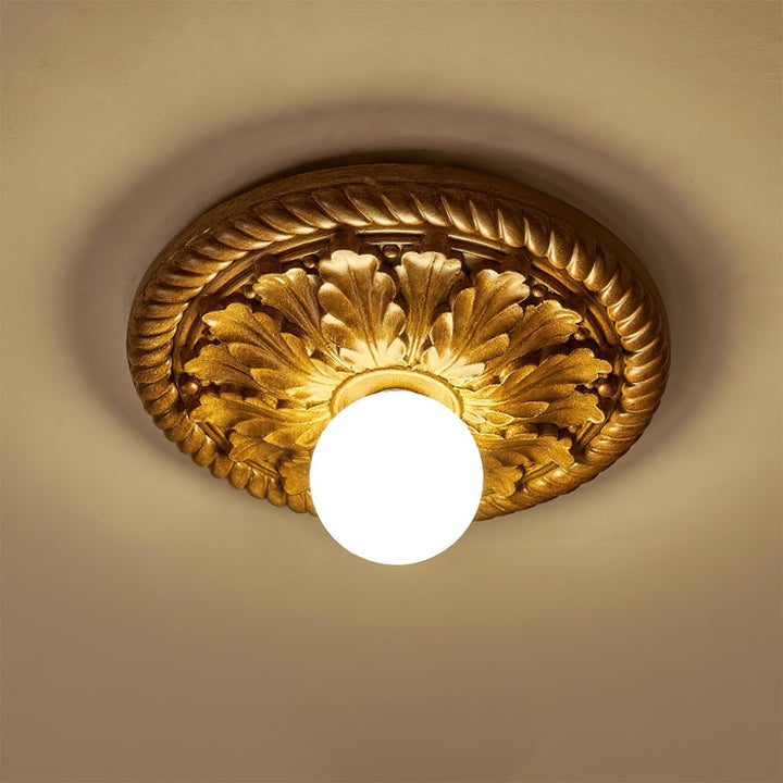 Corvella Plafonnier Bois Sculpté Vintage - Neutralighting