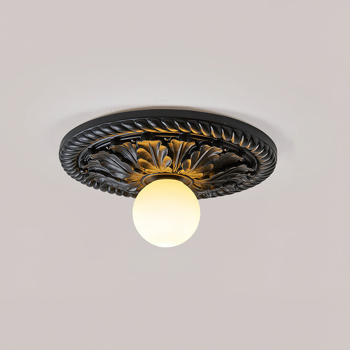 Corvella Plafonnier Bois Sculpté Vintage - Neutralighting