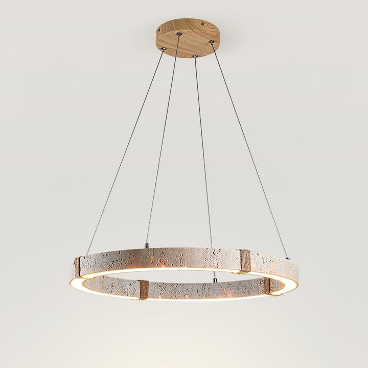 Lumae Suspension en Forme d’anneau en Pierre Travertin - Neutralighting