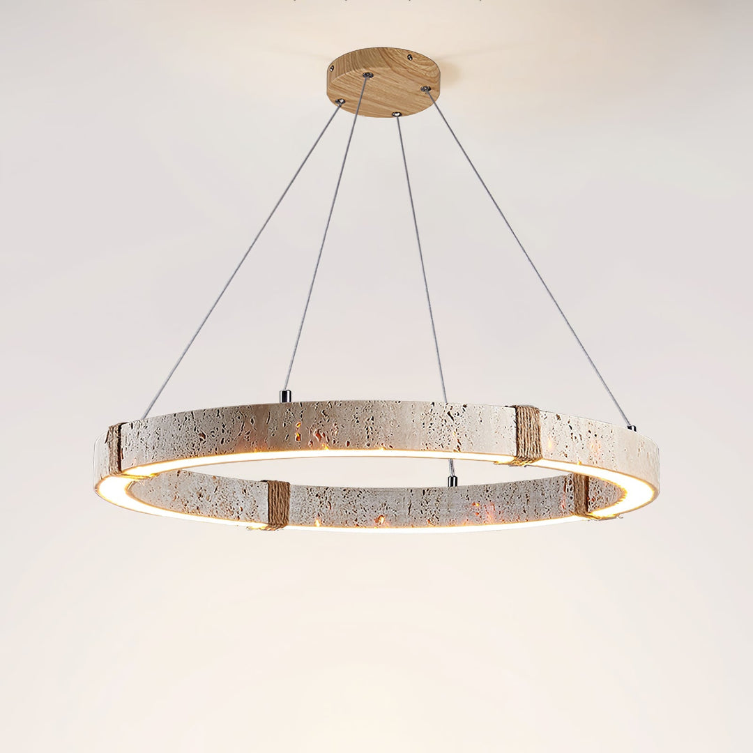 Lumae Suspension en Forme d’anneau en Pierre Travertin - Neutralighting