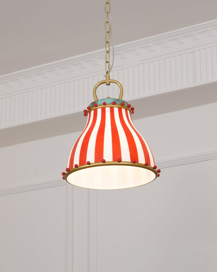 Flick Lampe Pendante en Verre Rayures Rouges et Blanches - Neutralighting