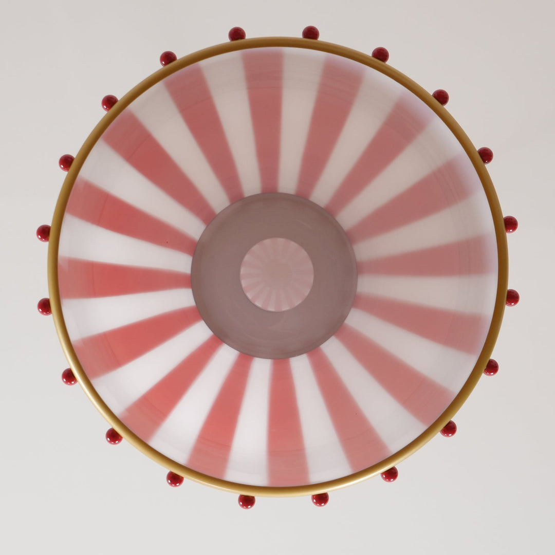 Flick Lampe Pendante en Verre Rayures Rouges et Blanches - Neutralighting