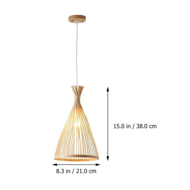 Ritta Suspension Cône Vintage, Bambo, Bois, Salon - Neutralighting