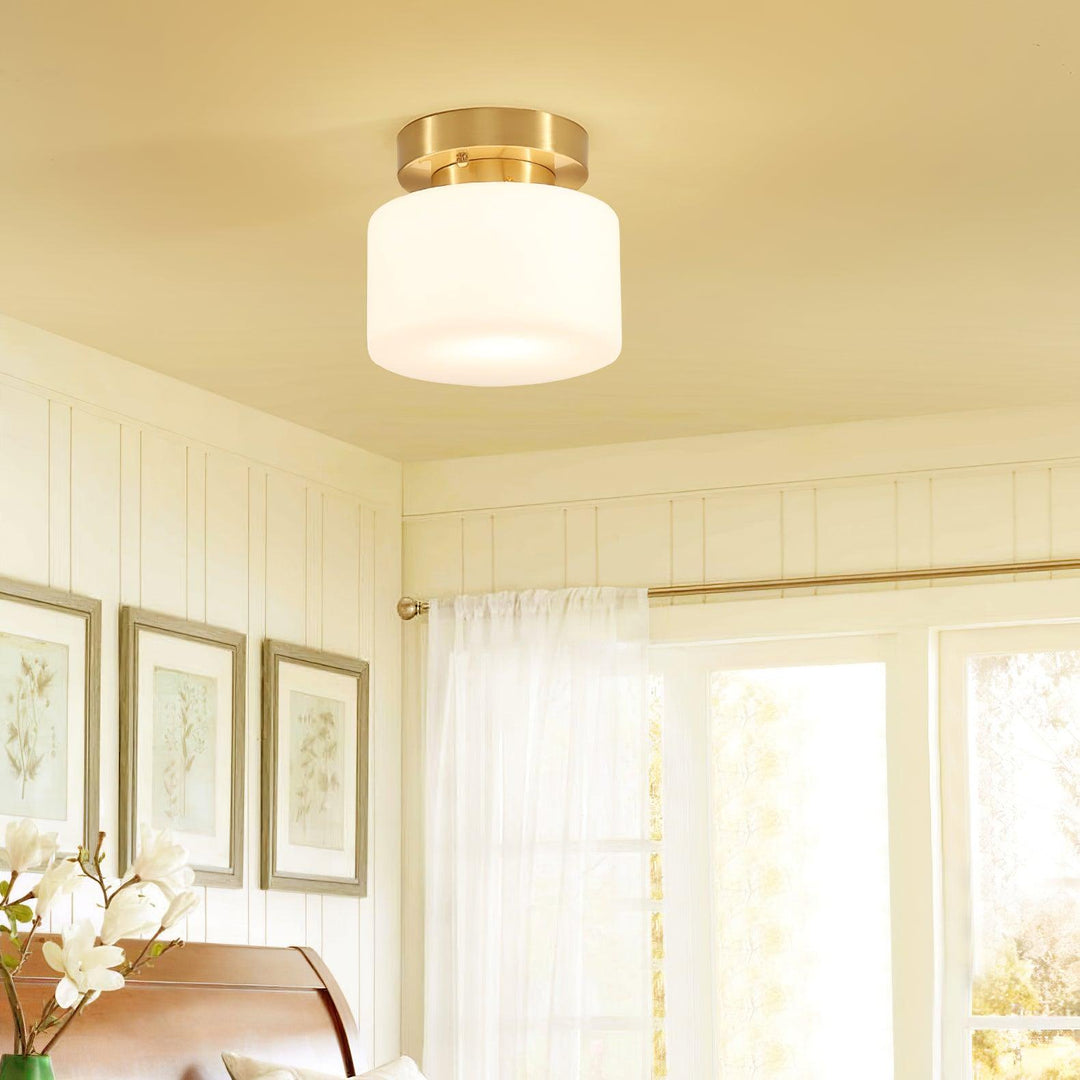Elsilisra Plafonnier Flush Art Nordique Laiton Verre - Neutralighting