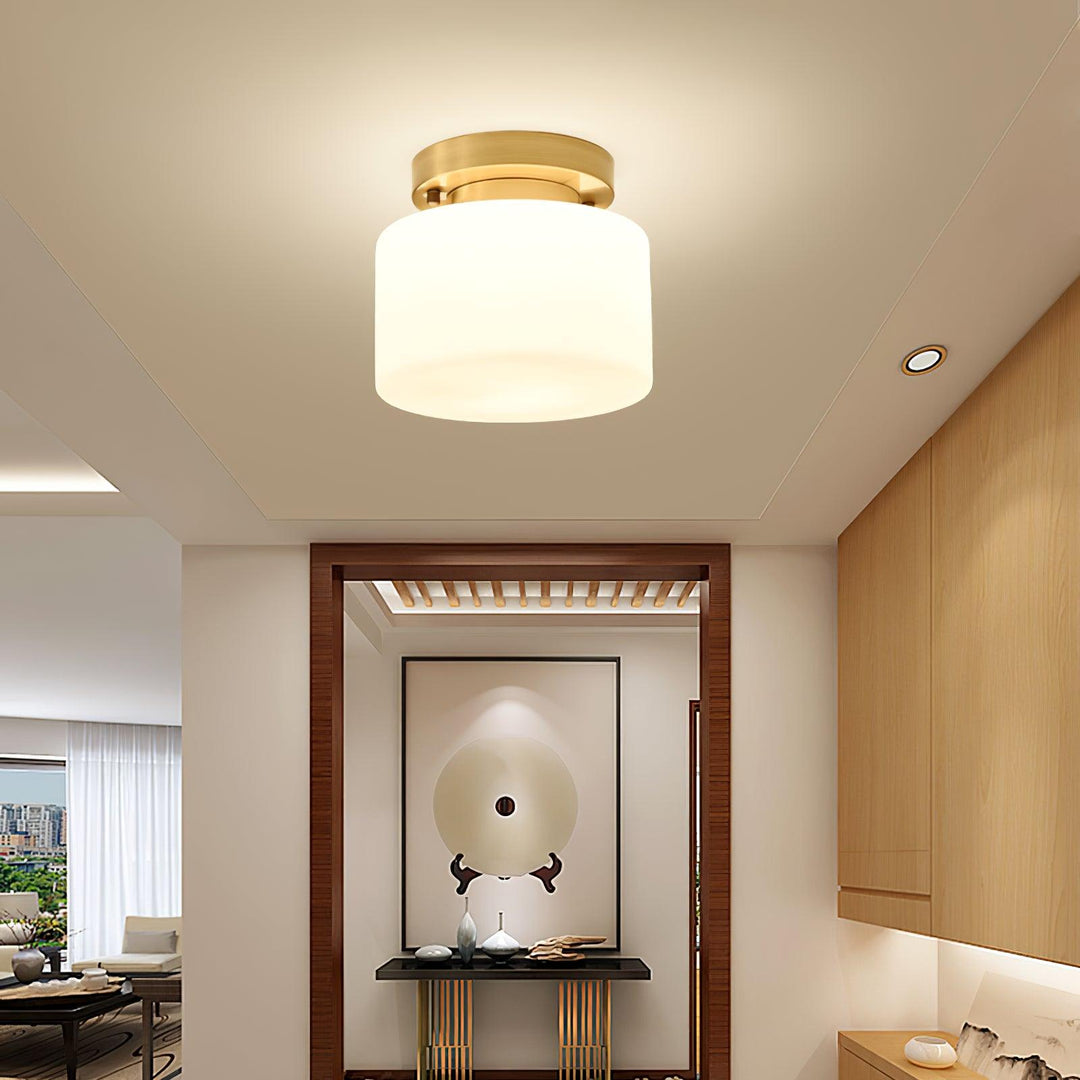 Elsilisra Plafonnier Flush Art Nordique Laiton Verre - Neutralighting
