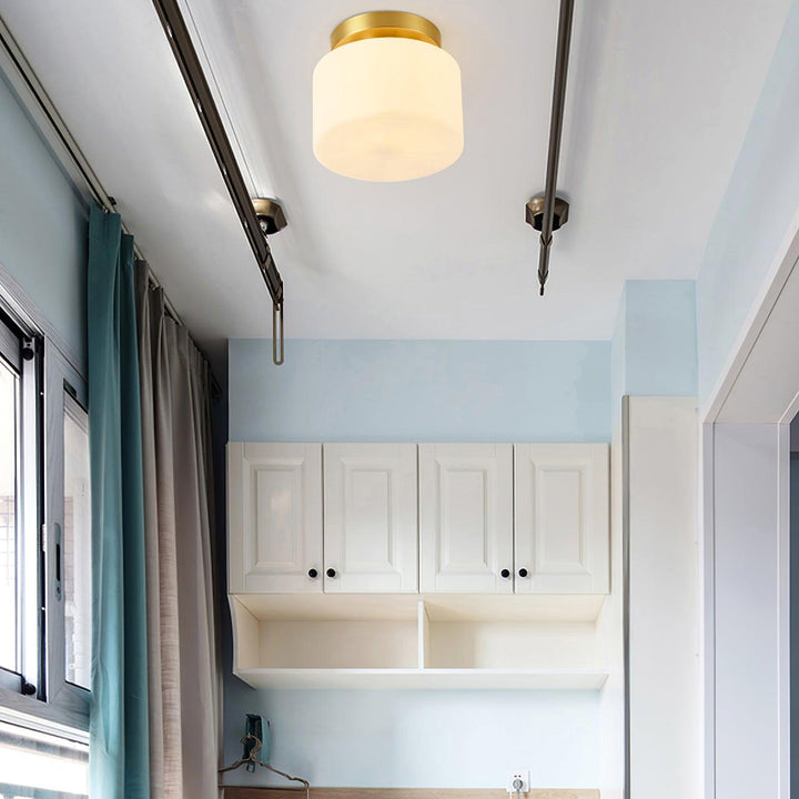 Elsilisra Plafonnier Flush Art Nordique Laiton Verre - Neutralighting
