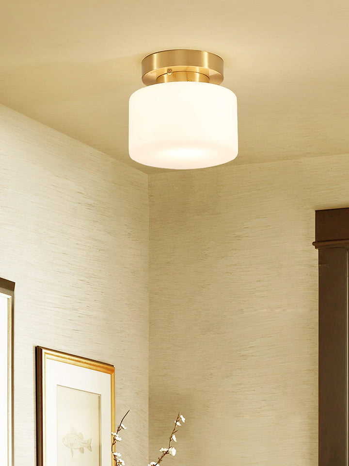 Elsilisra Plafonnier Flush Art Nordique Laiton Verre - Neutralighting
