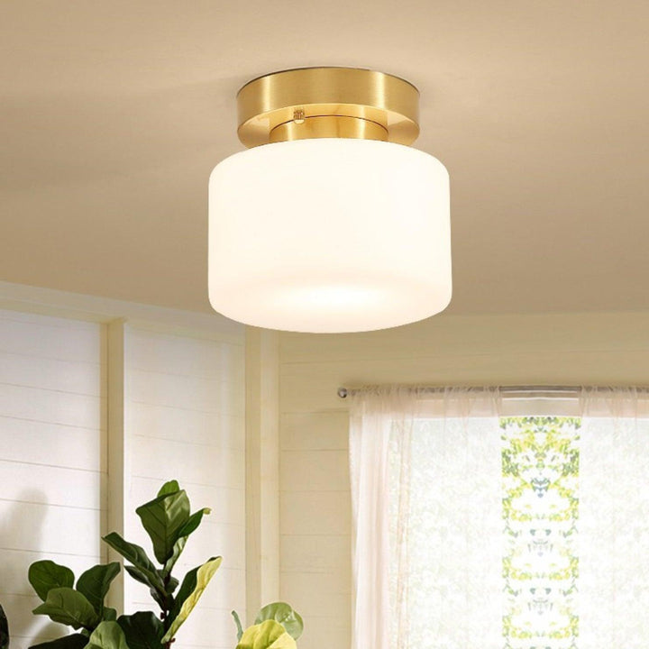Elsilisra Plafonnier Flush Art Nordique Laiton Verre - Neutralighting