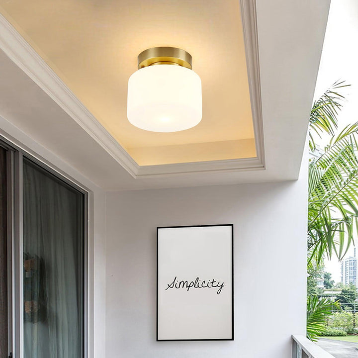 Elsilisra Plafonnier Flush Art Nordique Laiton Verre - Neutralighting