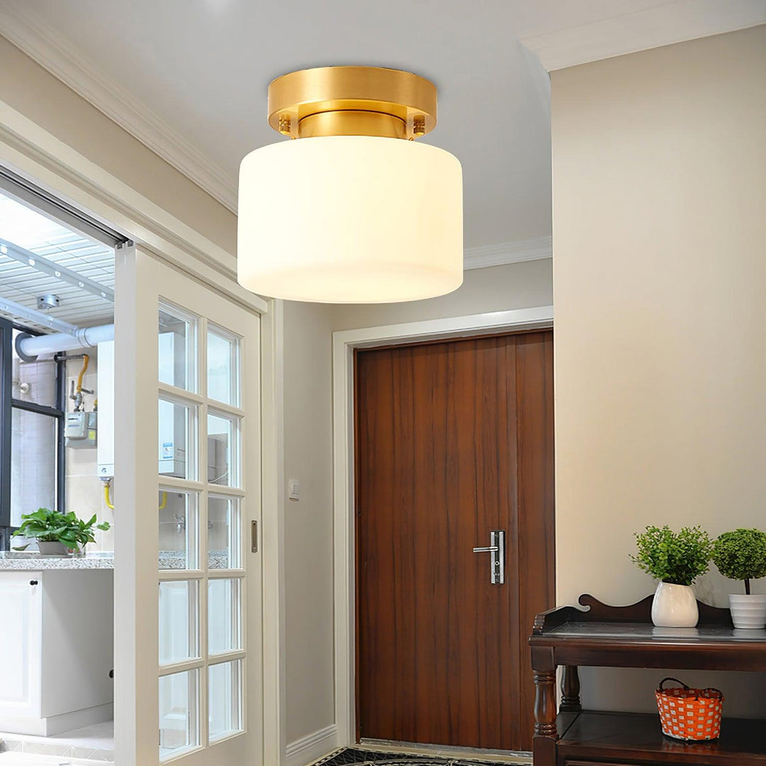 Elsilisra Plafonnier Flush Art Nordique Laiton Verre - Neutralighting