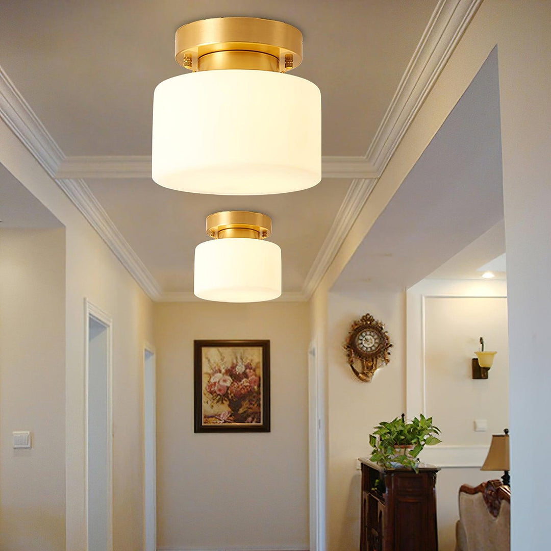 Elsilisra Plafonnier Flush Art Nordique Laiton Verre - Neutralighting
