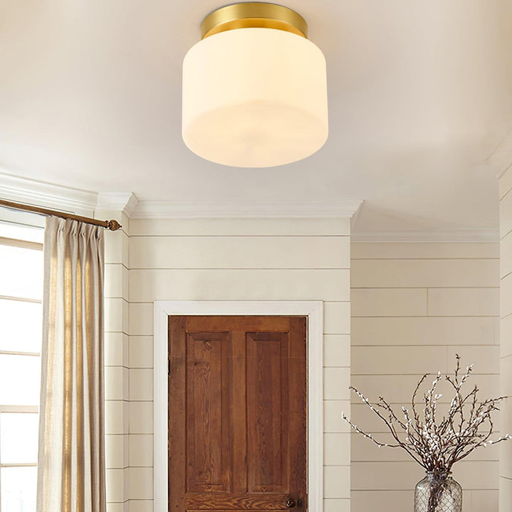 Elsilisra Plafonnier Flush Art Nordique Laiton Verre - Neutralighting