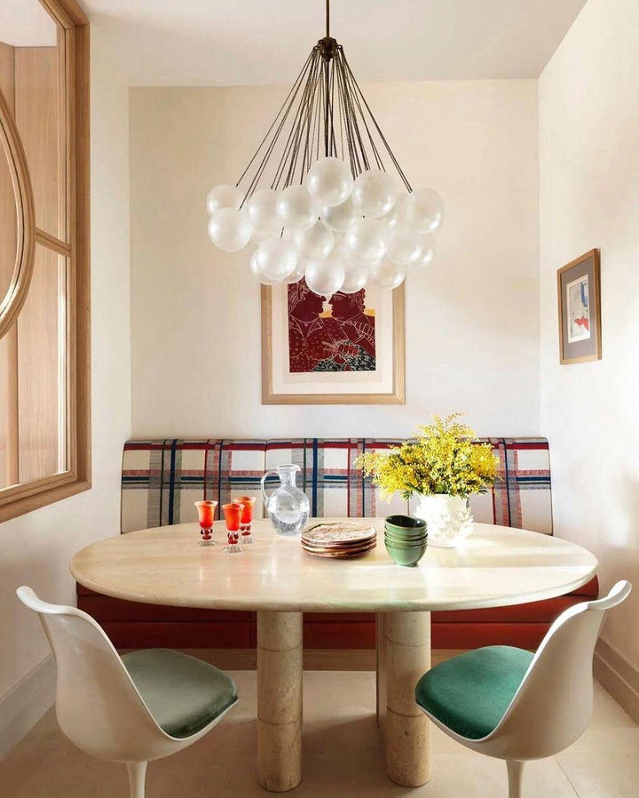 Lustra Chandelier Bulles en Verre Satiné - Neutralighting