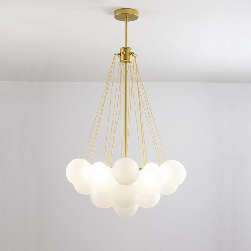 Lustra Chandelier Bulles en Verre Satiné - Neutralighting