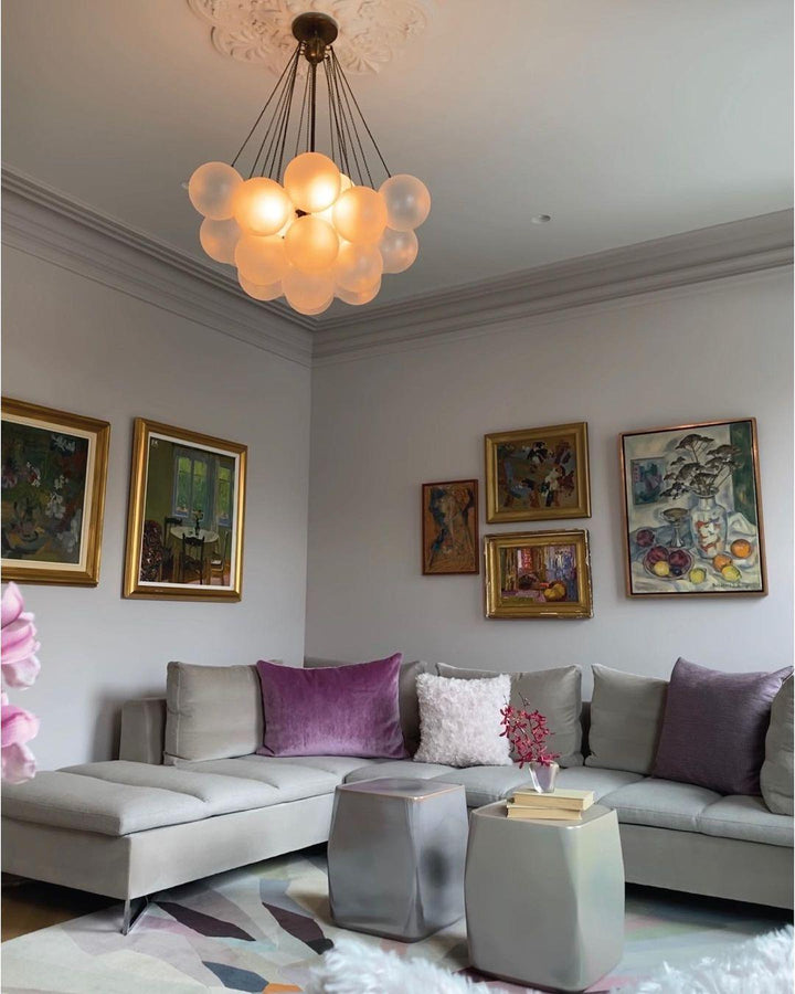 Lustra Chandelier Bulles en Verre Satiné - Neutralighting
