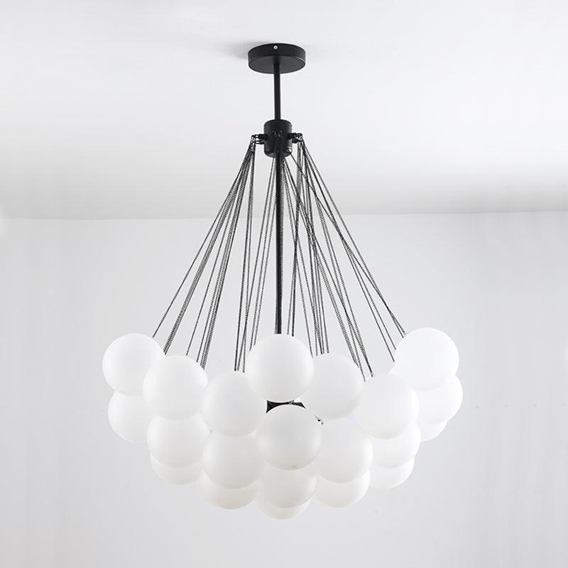 Lustra Chandelier Bulles en Verre Satiné - Neutralighting