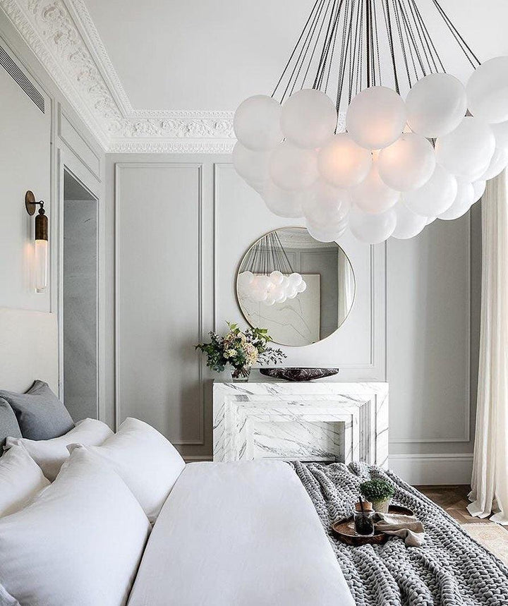 Lustra Chandelier Bulles en Verre Satiné - Neutralighting