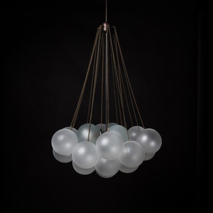 Lustra Chandelier Bulles en Verre Satiné - Neutralighting
