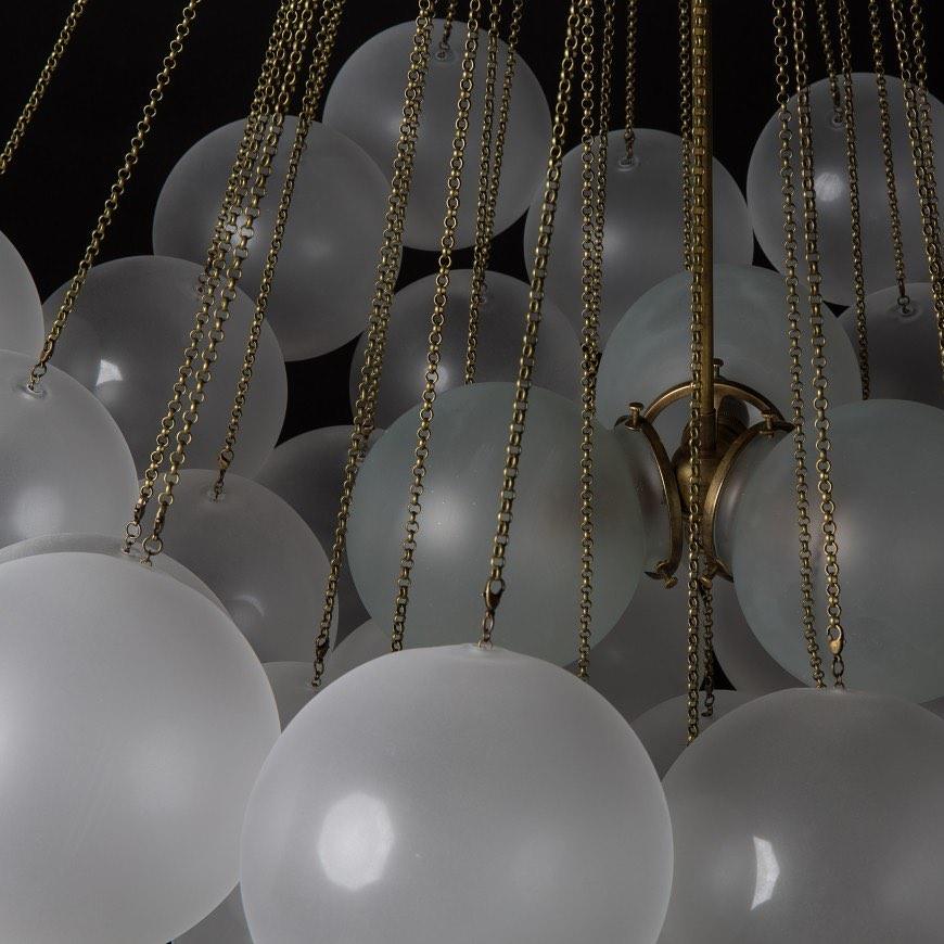 Lustra Chandelier Bulles en Verre Satiné - Neutralighting