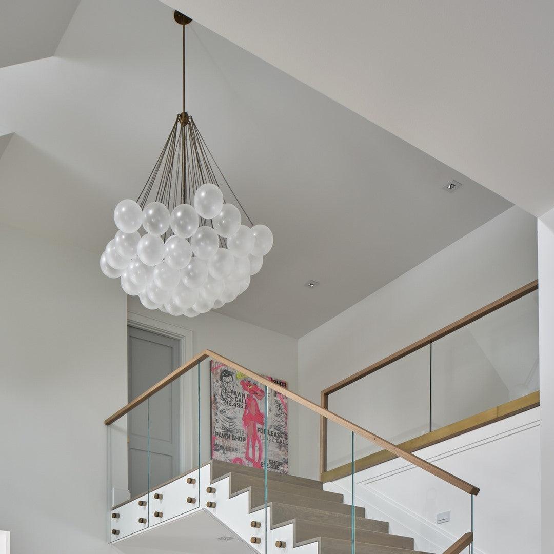 Lustra Chandelier Bulles en Verre Satiné - Neutralighting