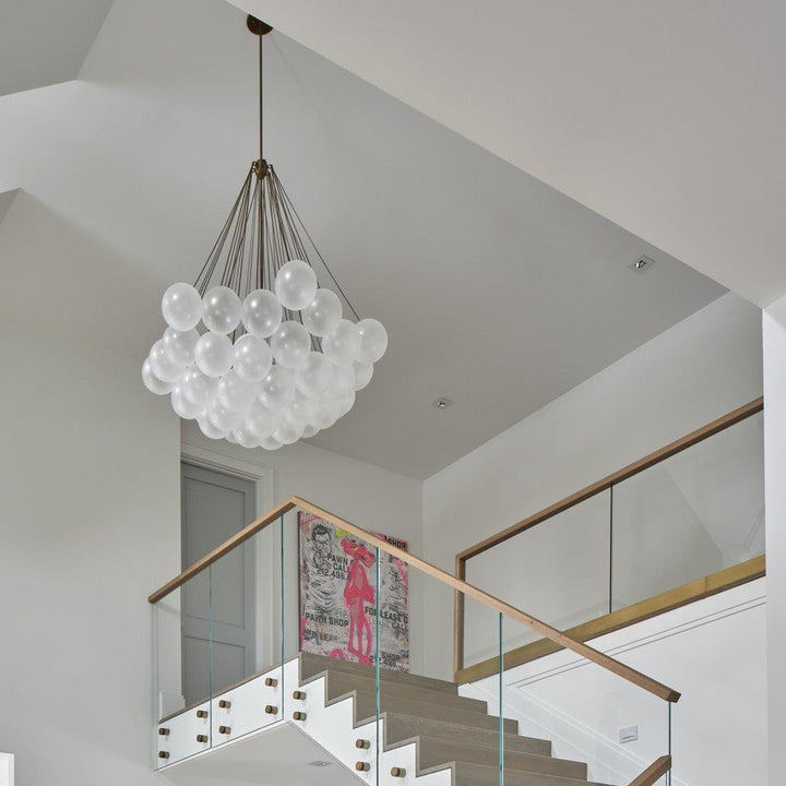 Lustra Chandelier Bulles en Verre Satiné - Neutralighting