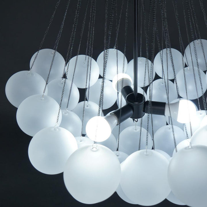 Lustra Chandelier Bulles en Verre Satiné - Neutralighting