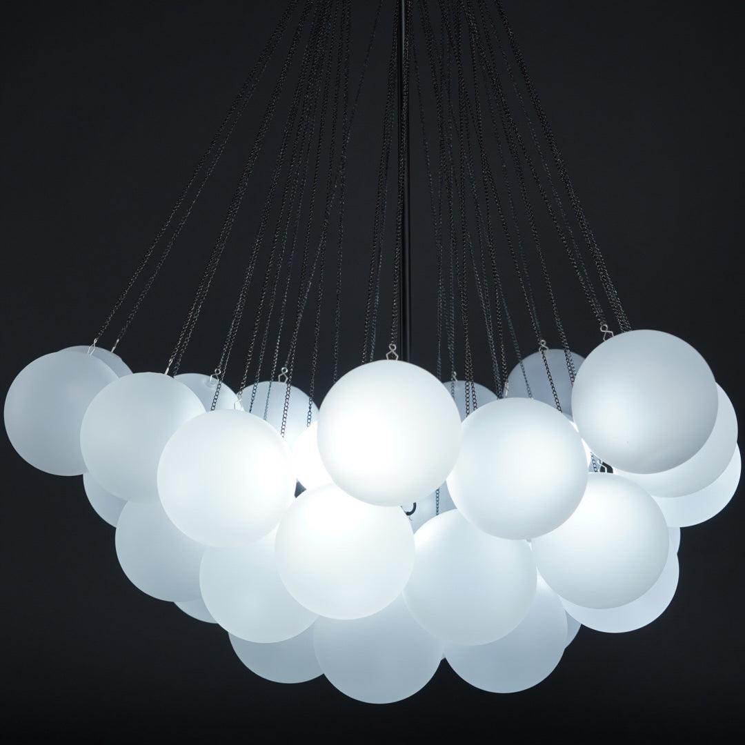 Lustra Chandelier Bulles en Verre Satiné - Neutralighting