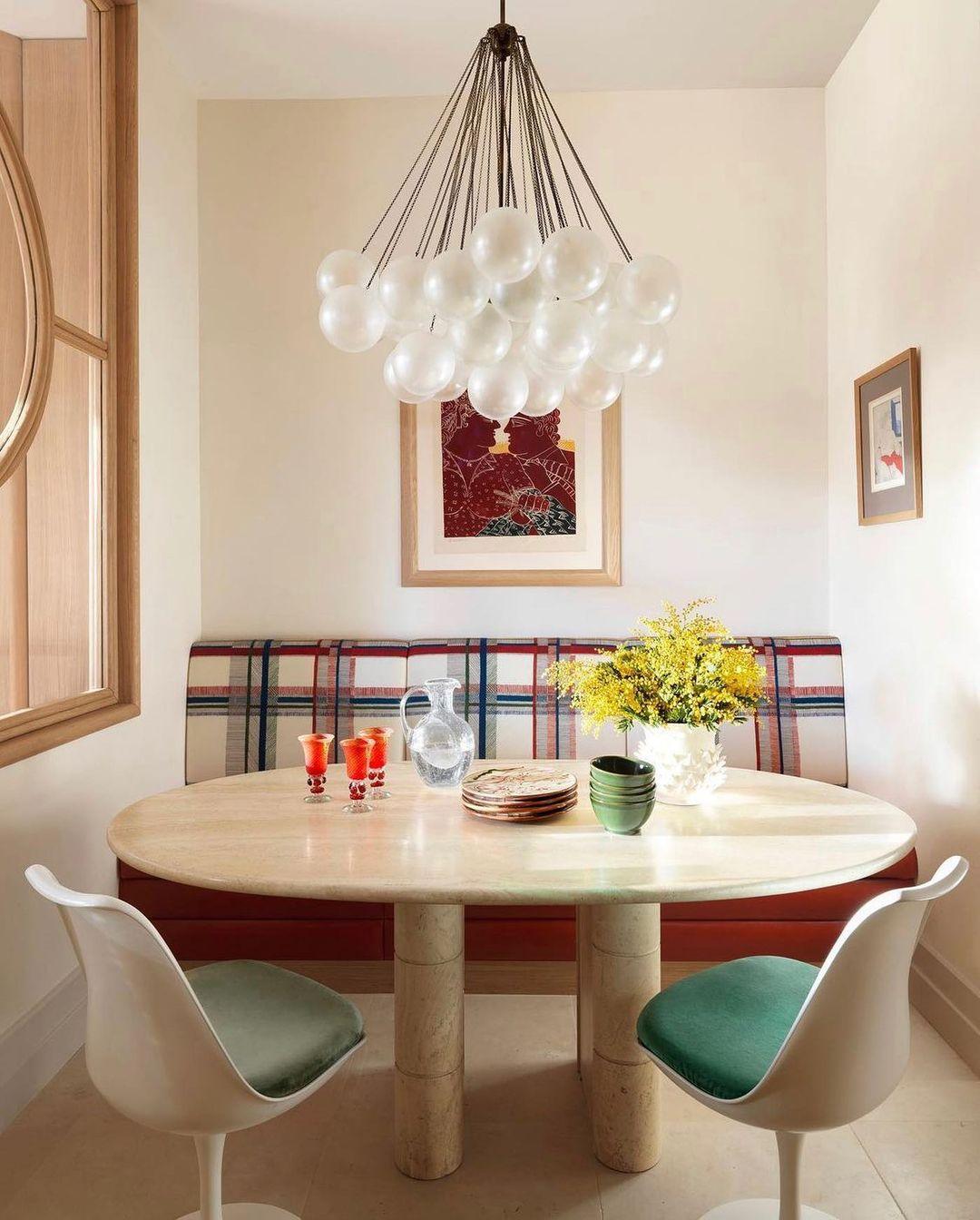 Lustra Chandelier Bulles en Verre Satiné - Neutralighting