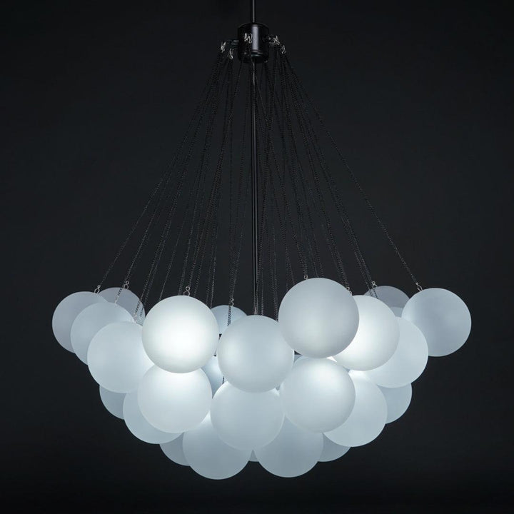Lustra Chandelier Bulles en Verre Satiné - Neutralighting