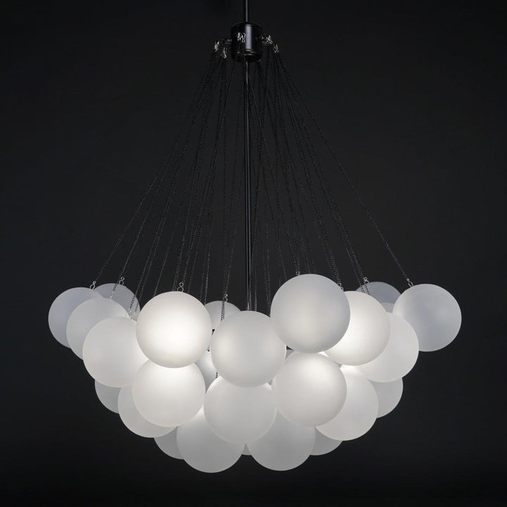 Lustra Chandelier Bulles en Verre Satiné - Neutralighting