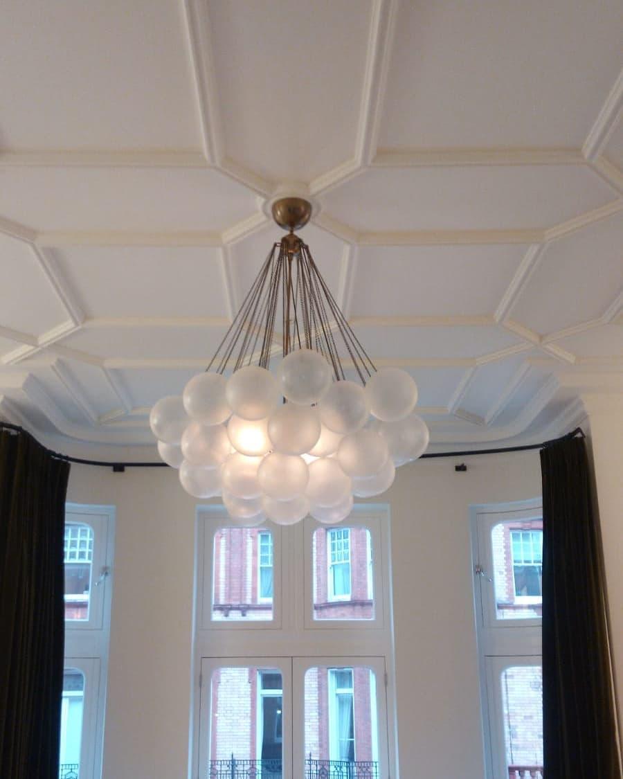 Lustra Chandelier Bulles en Verre Satiné - Neutralighting