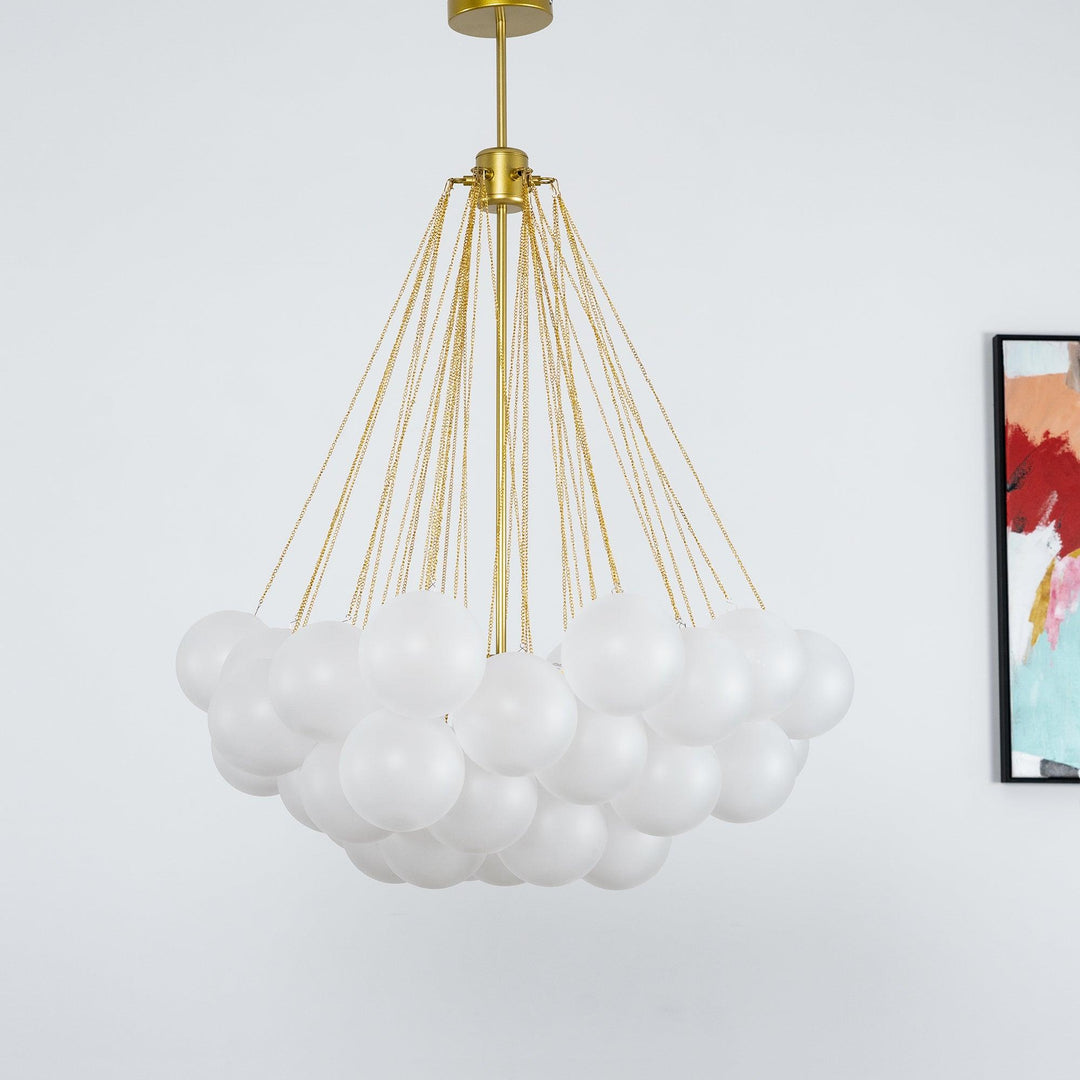 Lustra Chandelier Bulles en Verre Satiné - Neutralighting
