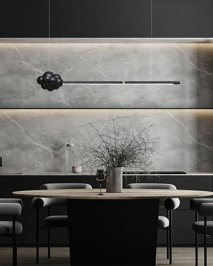 Lustra Suspension Minérale Nuage Bois Minimaliste - Neutralighting