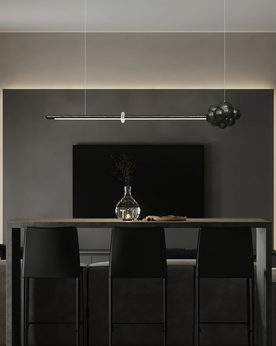Lustra Suspension Minérale Nuage Bois Minimaliste - Neutralighting