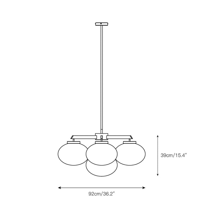 Edge Chandelier Métal Laiton Verre Élégance Premium - Neutralighting