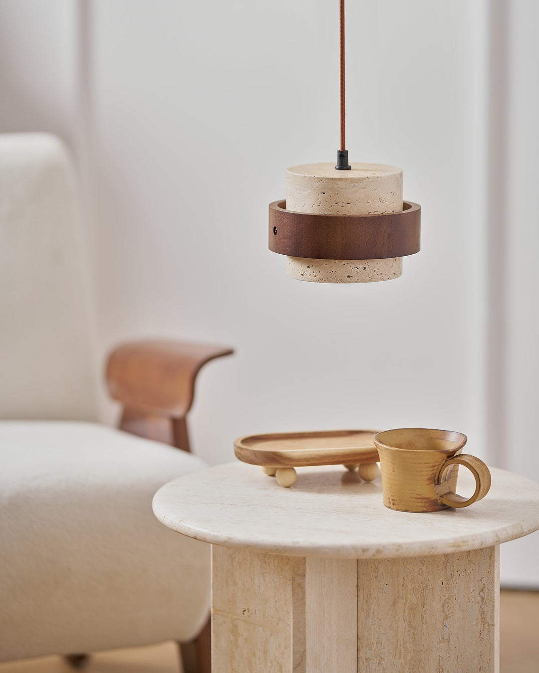 Cumirora Suspension Cylindre Superposé en Travertin - Neutralighting