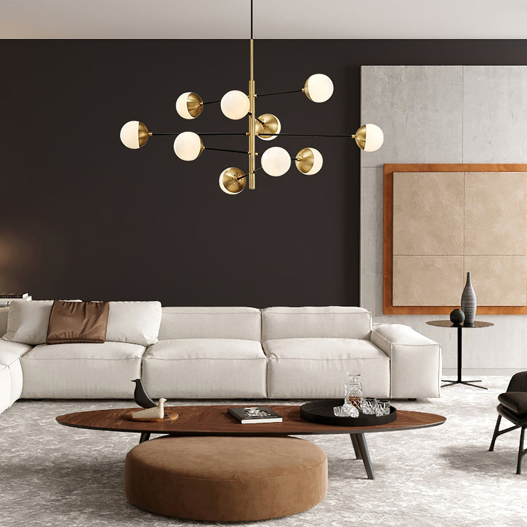 Ultra Chandelier Métal Laiton Verre Minimaliste Moderne - Neutralighting