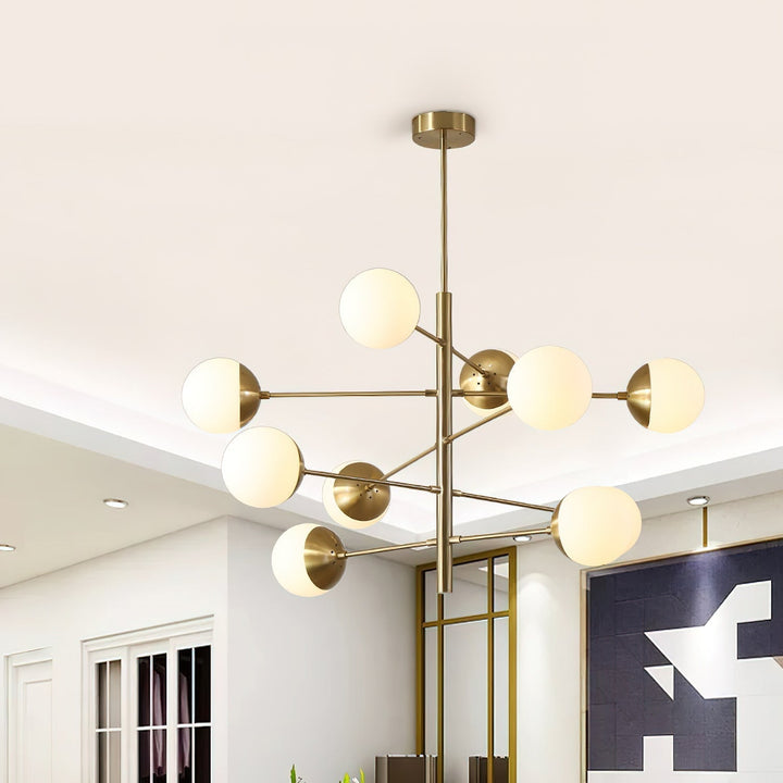 Ultra Chandelier Métal Laiton Verre Minimaliste Moderne - Neutralighting