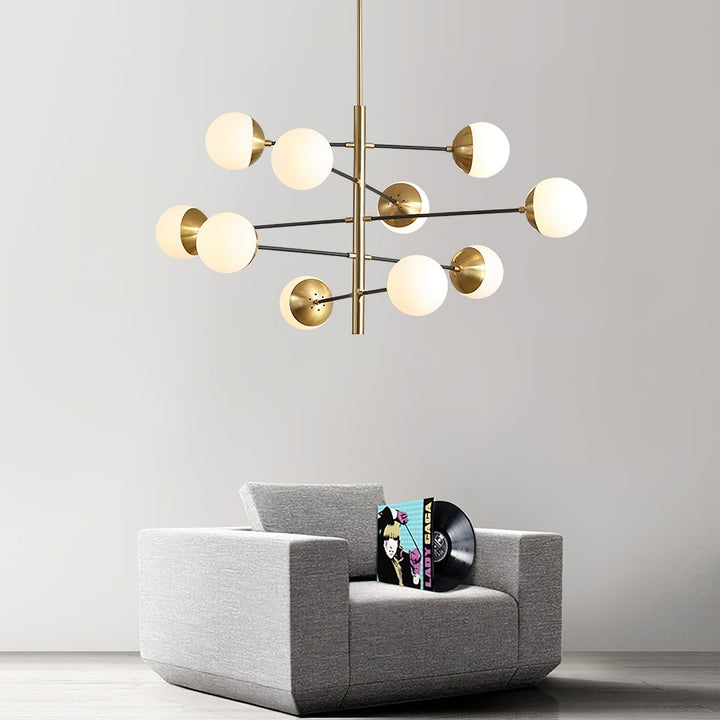 Ultra Chandelier Métal Laiton Verre Minimaliste Moderne - Neutralighting