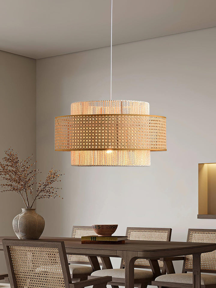 Ulshayra Lampe Suspension en Rotin Concentrique - Neutralighting