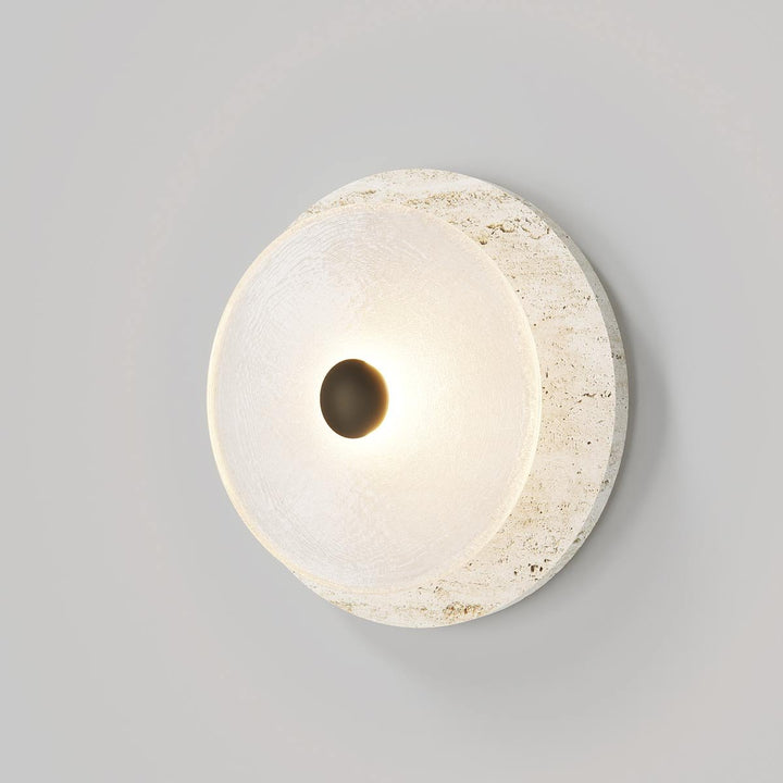 Ether Lampe Murale En Métal Argenté Et Travertin Minimaliste Moderne - Neutralighting