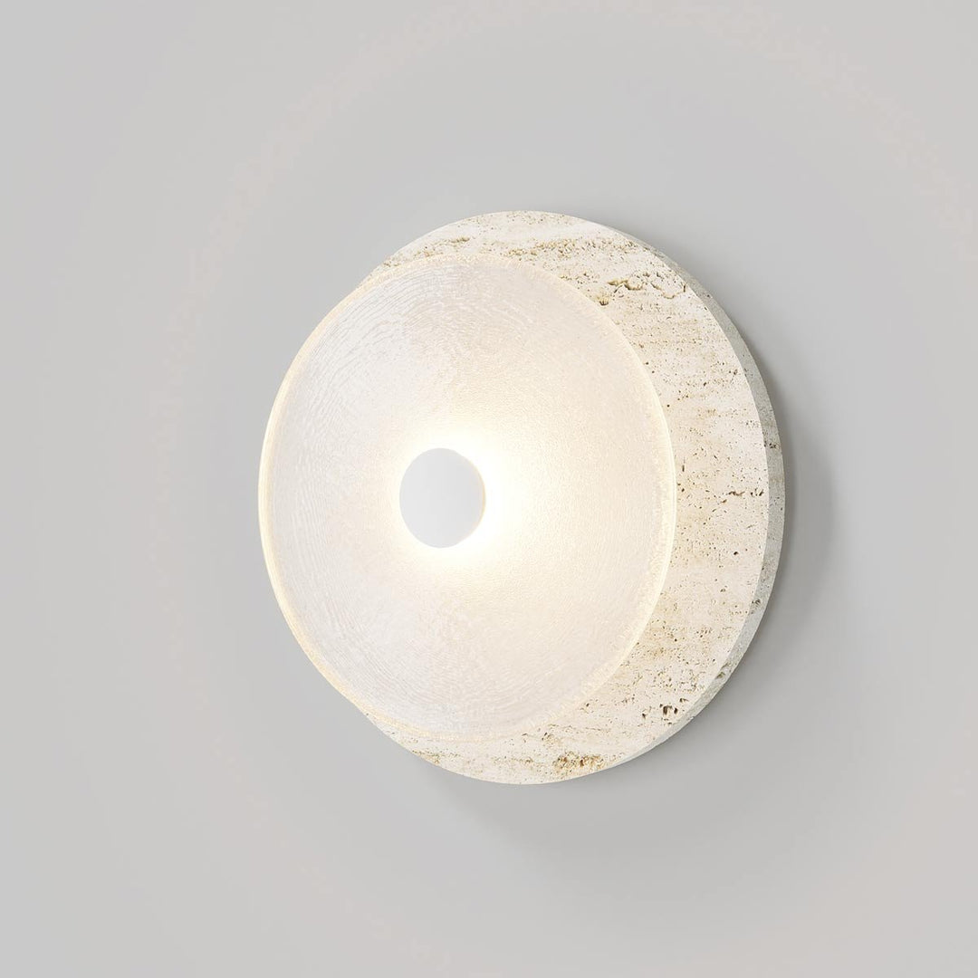 Ether Lampe Murale En Métal Argenté Et Travertin Minimaliste Moderne - Neutralighting