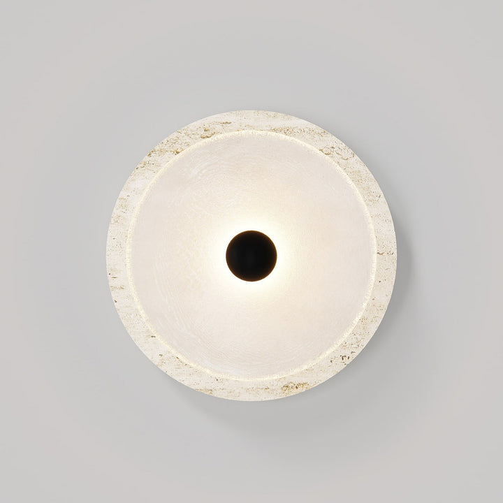 Ether Lampe Murale En Métal Argenté Et Travertin Minimaliste Moderne - Neutralighting