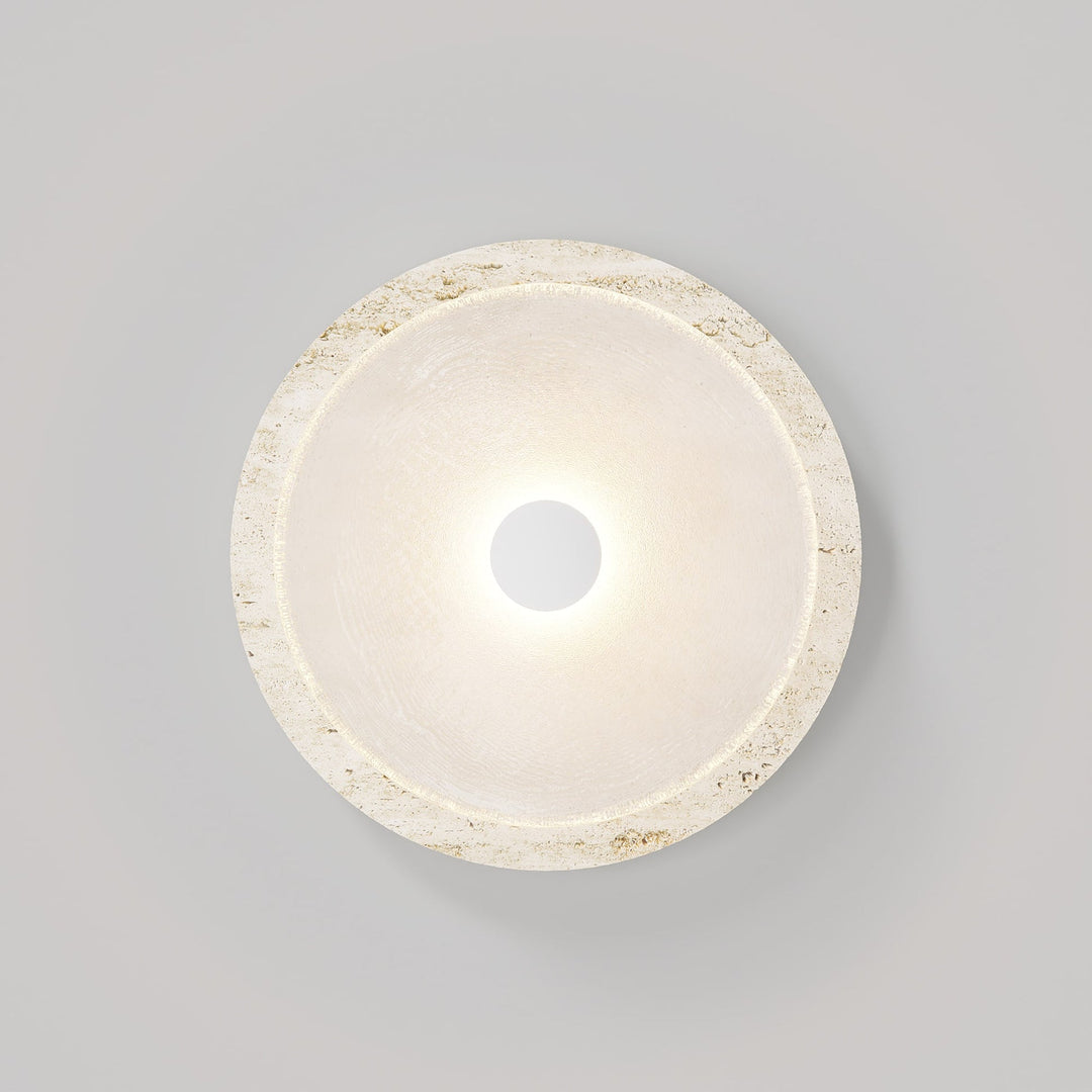 Ether Lampe Murale En Métal Argenté Et Travertin Minimaliste Moderne - Neutralighting