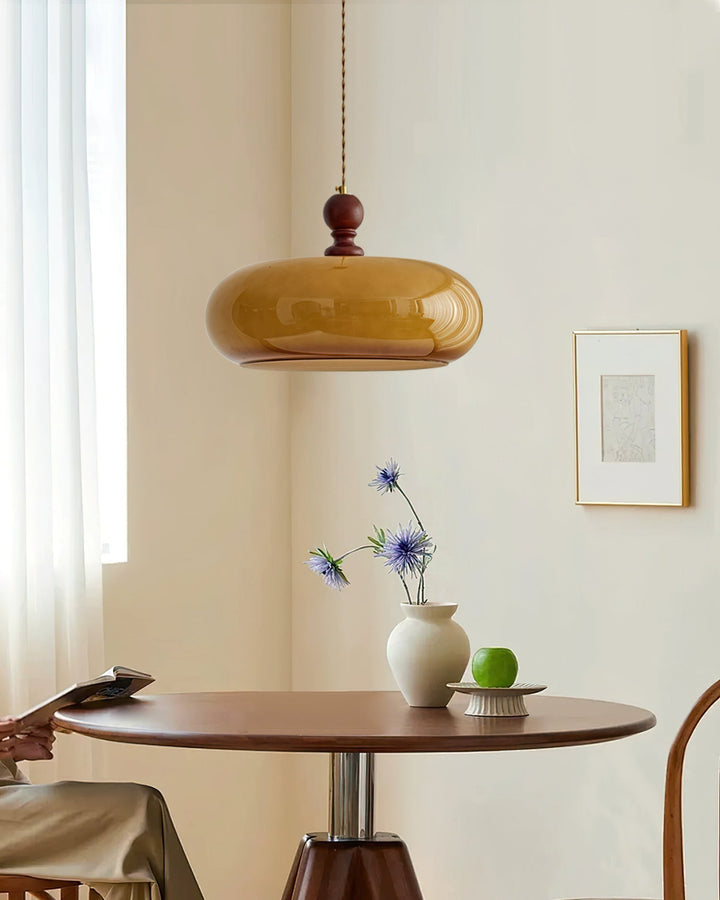 Eldom Suspension avec Abat-Jour en Verre Ambre - Neutralighting