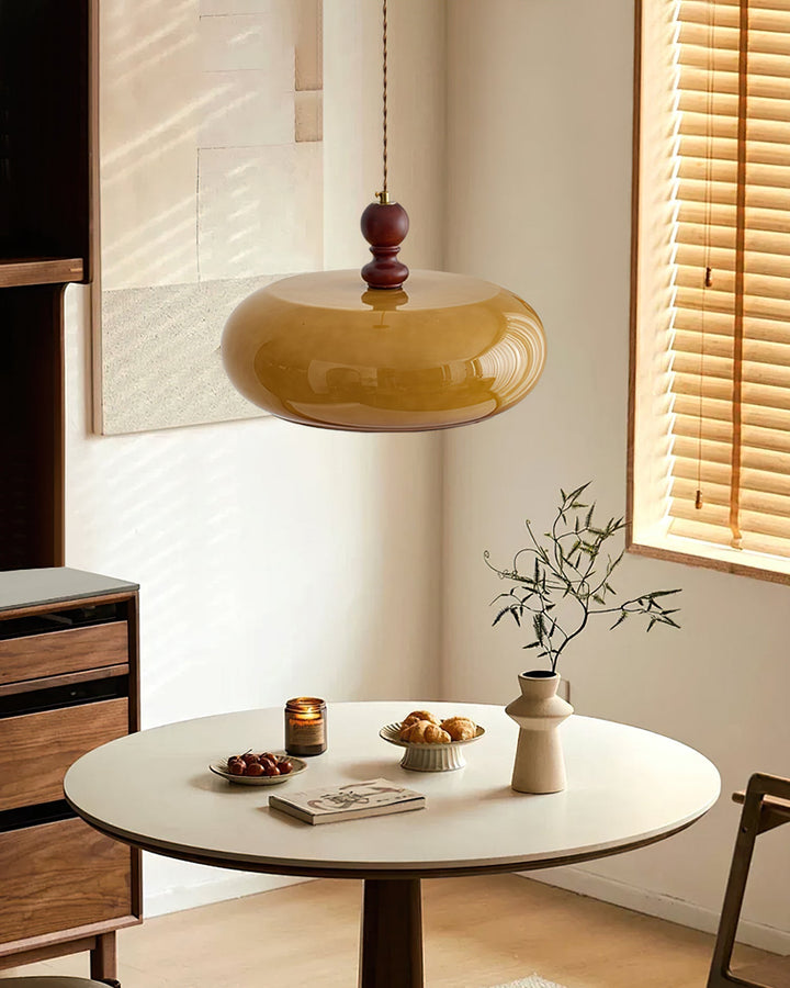 Eldom Suspension avec Abat-Jour en Verre Ambre - Neutralighting